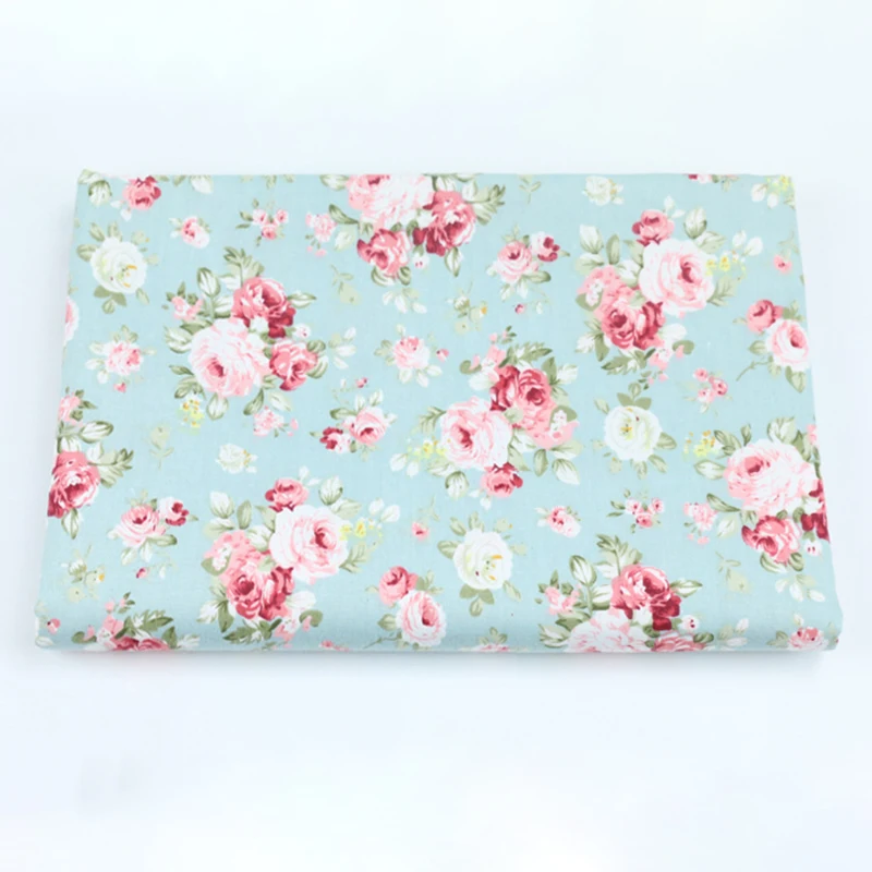 Цветочная 100% хлопковая саржевая ткань Лоскутная Ткань швейная подушка простыня