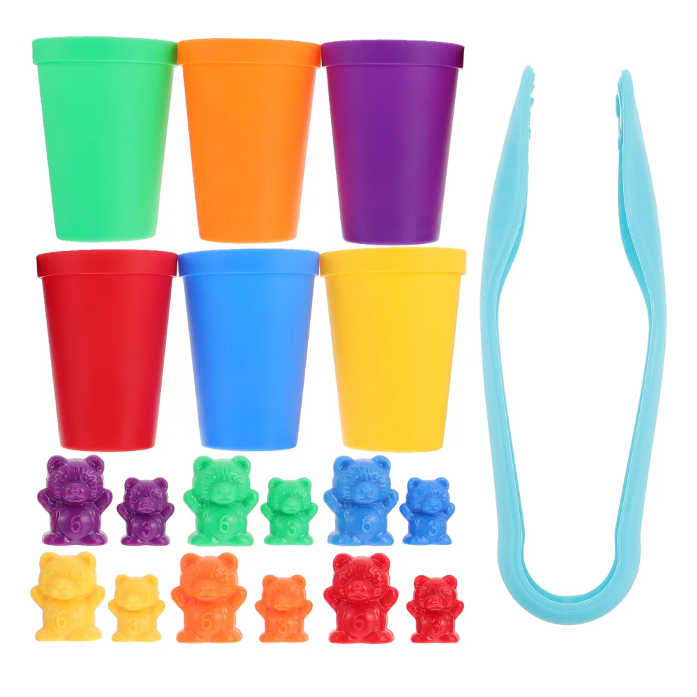 

1 Set Colorful Counting Bear Blocks Math Teaching Aids Counting Tool for Kids