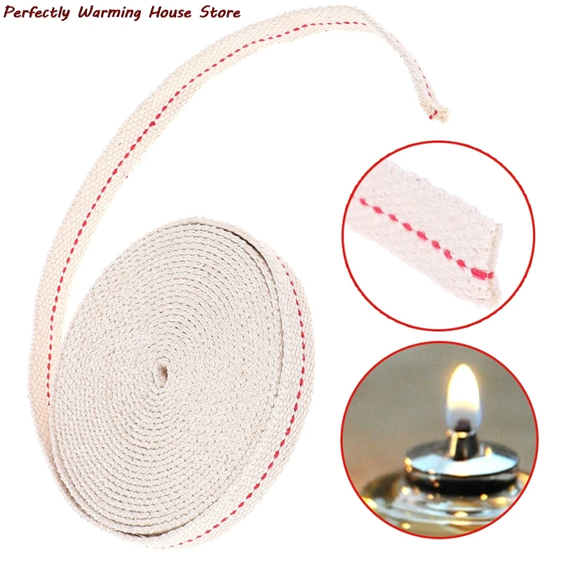

4.5m/15ft Feet White Flat Cotton Alcohol Wick Oil Lamp Wicks Burner For Glass Oil Lamps Lanterns Accessories Dropshipping
