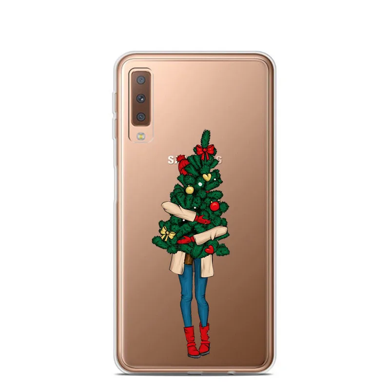 TPU Мультяшный Рождественский чехол для samsung Galaxy A10 A30 A50 A70 A80 Санта Клаус мягкий чехол TPU для samsung A6 A7 A8 Plus A9 - Цвет: TPU