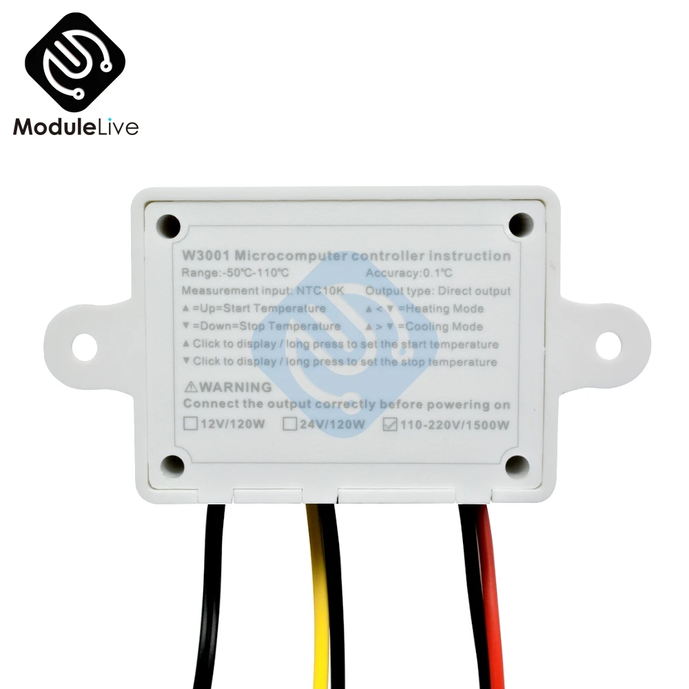 Цифровой термостат W3001 STC1000 STC-1000 12 В 24 в 110 220 светодиодный регулятор температуры