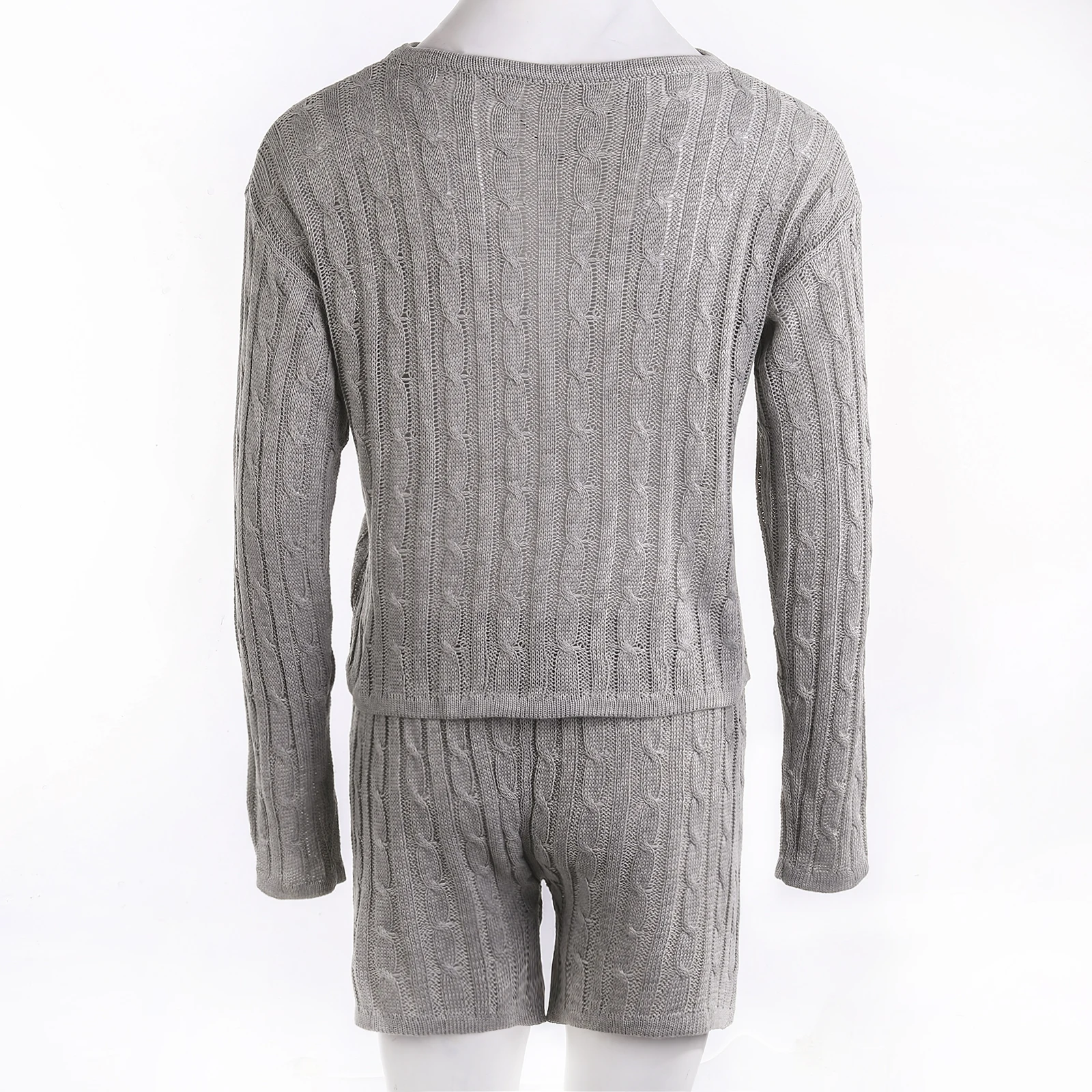 Женский трикотажный костюм из двух предметов укороченный Топ с длинным рукавом и