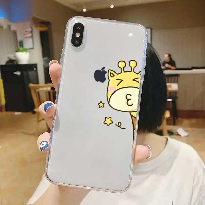

Giraffe cute cartoon animal Phone Case Transparent soft For iphone 5 5s 5c se 6 6s 7 8 11 12 plus mini x xs xr pro max