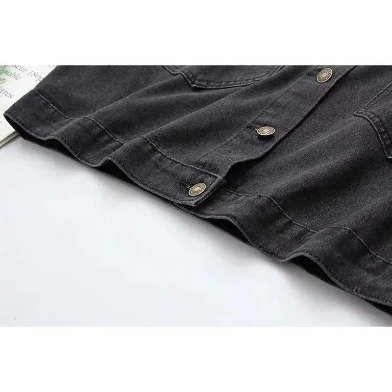 

Plus Size Women's Denim Jackets Long Sleeved Autumn Coats Cute Printed Outwear