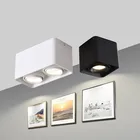 С поверхностным монтажом светодиодный вниз светильник с регулируемым углом наклона + сменный GU10 светодиодный лампы 7 Вт 10 Вт 14 Вт 20 Вт квадратный светодиодный потолочный Точечный светильник с регулируемой яркостью