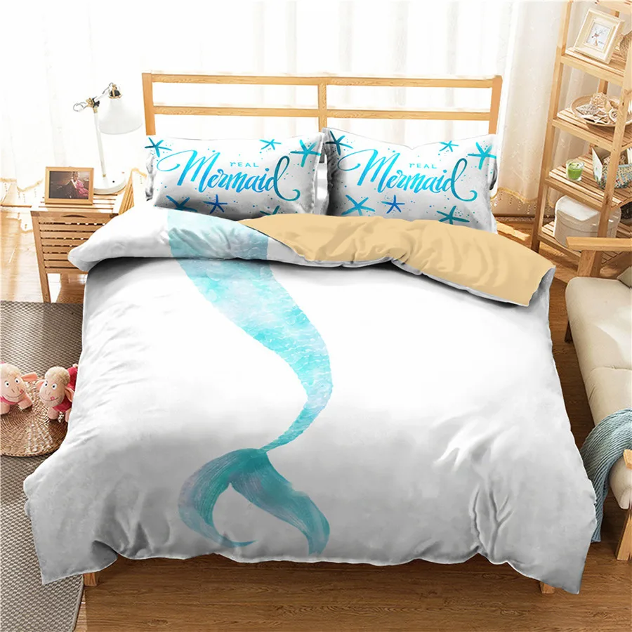 

A Bedding Set 3D Printed Duvet Cover Bed Set Sea Mermaid Home Textiles for Adults Bedclothes with Pillowcase #MRY34