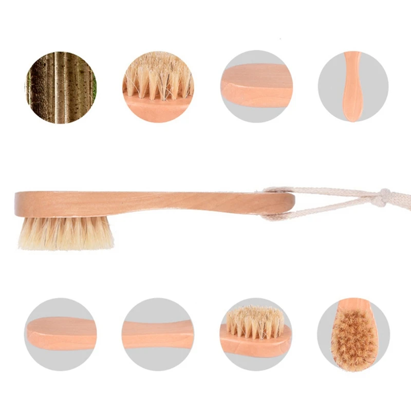 

New Facial Cleanser Brush Bamboo Massage Brush Portable Size Face Cleaning Massage Face Washing Product Skin Care Tool Scrub
