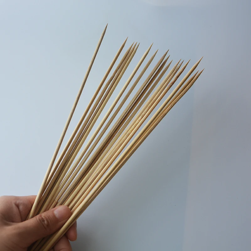 

200Pcs Bamboo Skewers BBQ NaturalOutdoor Picnic Party 30cm Barbecue Accessories Handmade DIY Disposable Environmental Protection