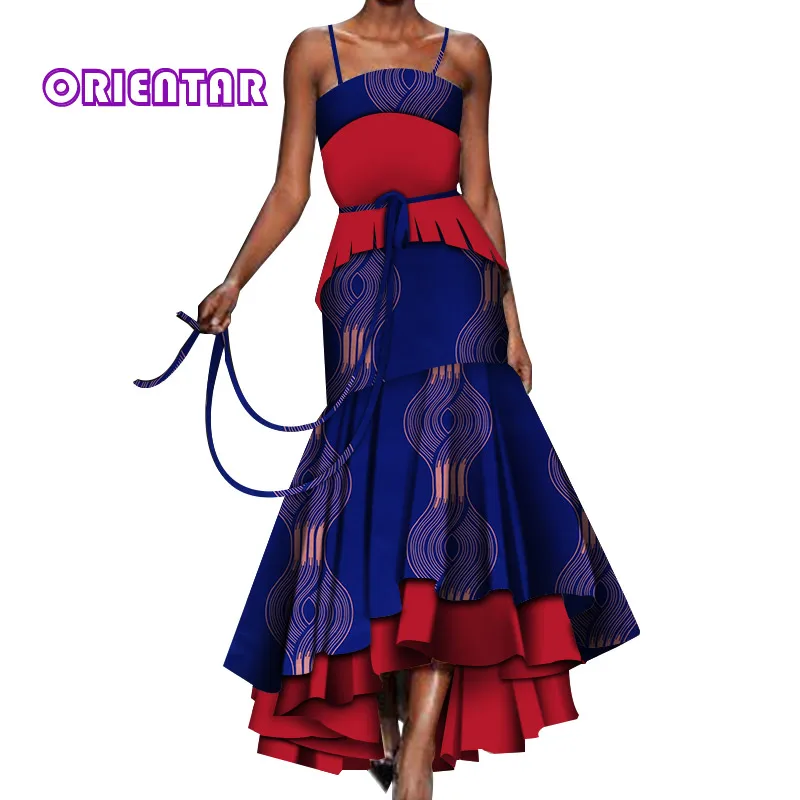 African Dresses for Women Sexy Off Shoulder Ankara Style Dress Wedding Party Lady African Print Long Maxi Dresses WY4232