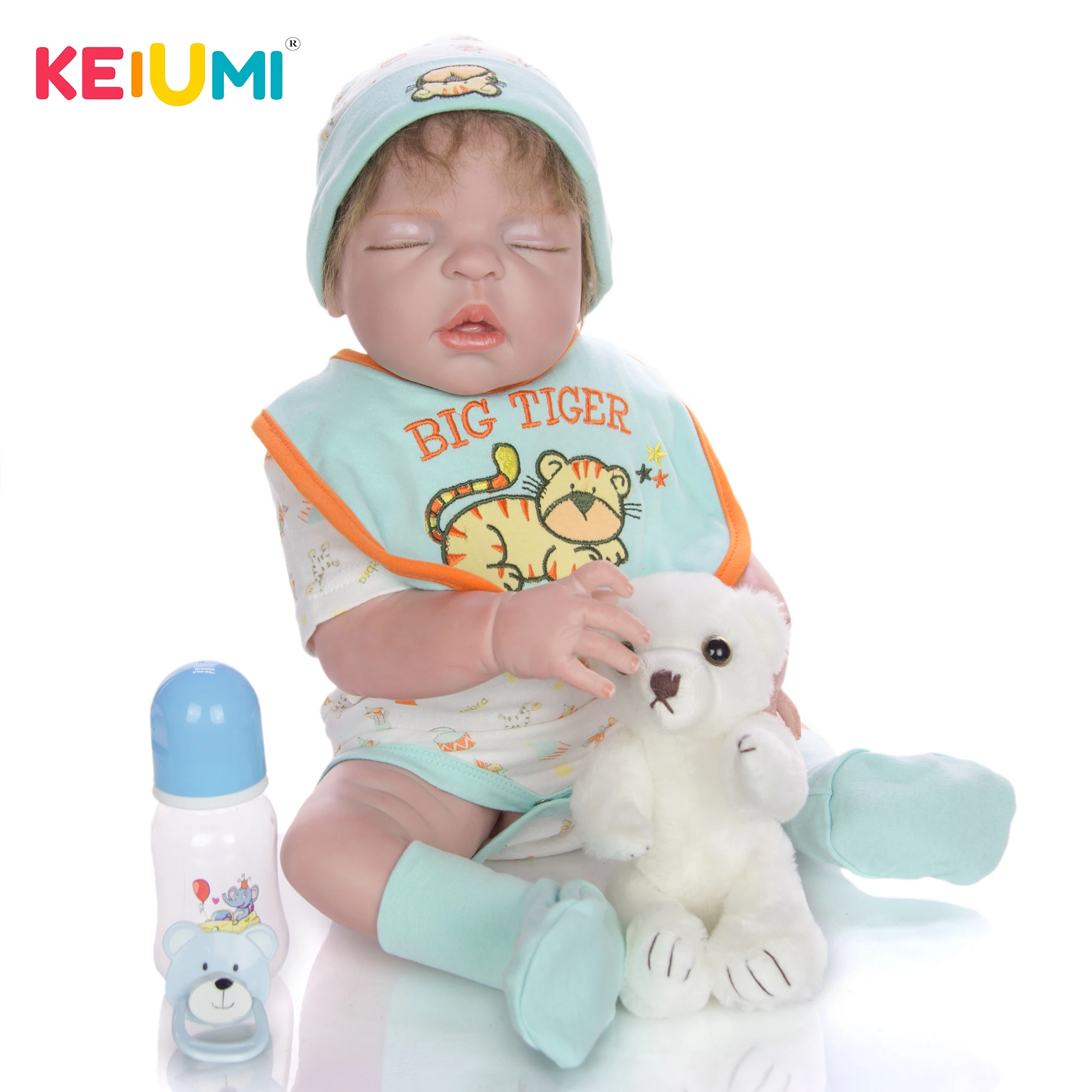 KEIUMI закрытые глаза 23 дюйма реалистичные настоящие Детские возрождающиеся
