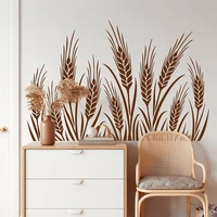 cartoon wheat grass flower wall sticker baby nursery kids room wheat stalk cereal plant nature wall decal bedroom living room