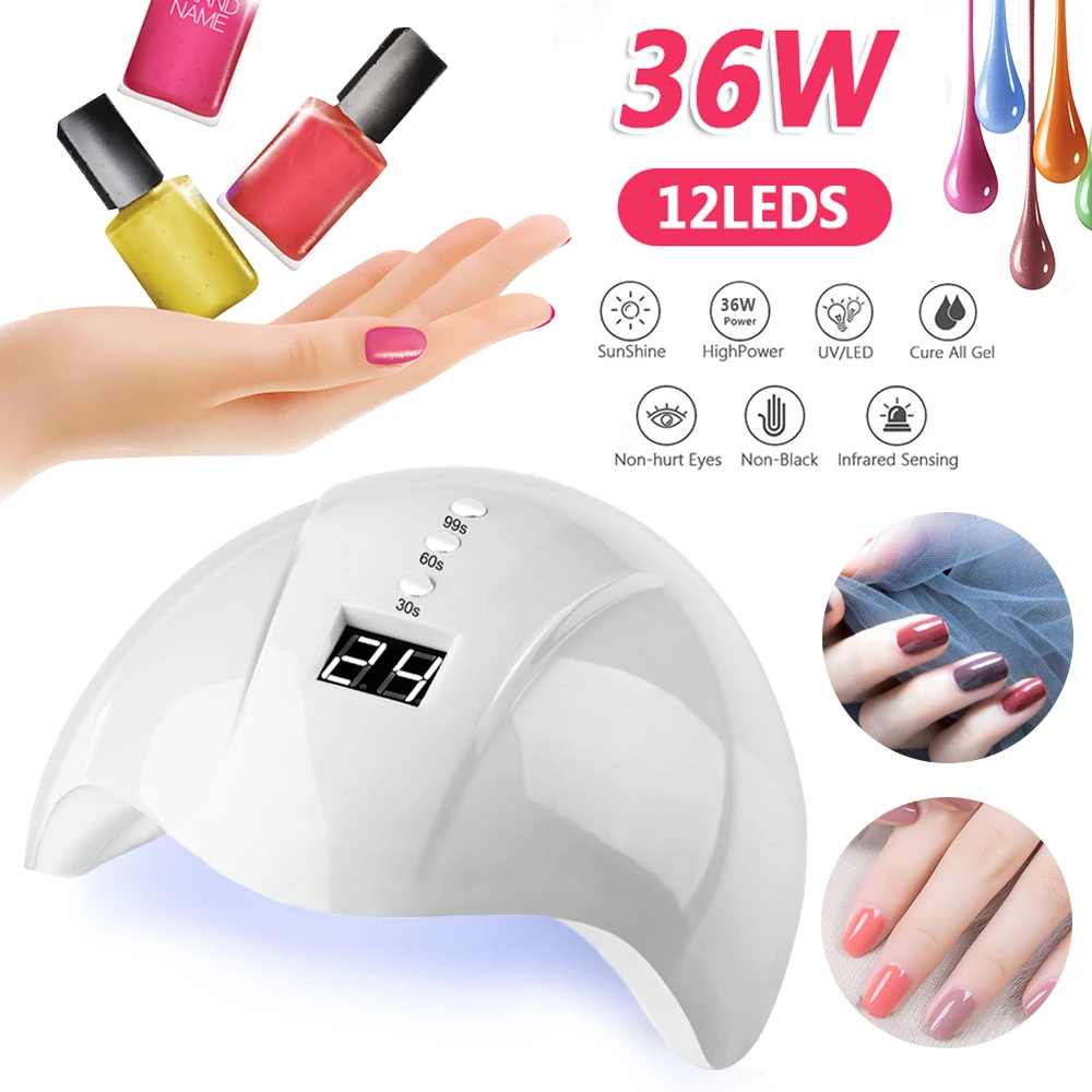 

New USB Nail Phototherapy Machine 36W Smart Led Quick-Drying Induction Nail Gels Curing Lamp UV LED Gel Nail Dryer Wholesale