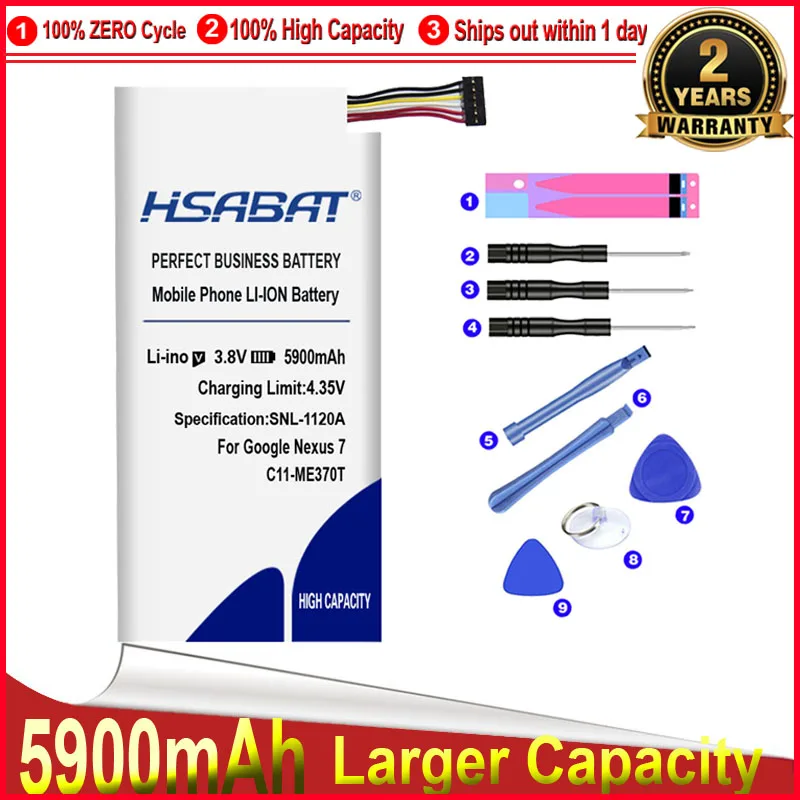 Аккумулятор HSABAT 0 цикл 5900 мАч C11-ME370T для Asus Google Nexus7 Nexus 7 1 поколение 2012 Wifi версия