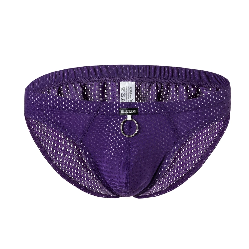 Мужские сетчатые дышащие трусы для геев выпуклые нижнее белье с мешочком пениса