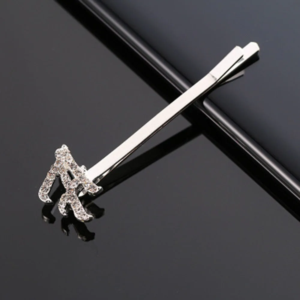 Новинка блестящие хрустальные шпильки для волос Стразы с надписью зажимы женщин