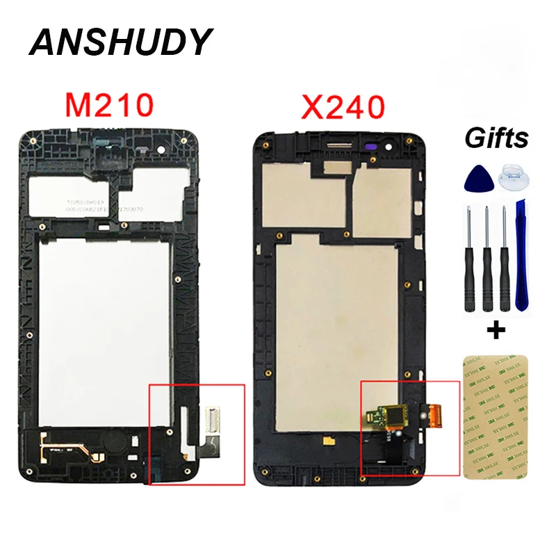 Для LG K8 Aristo M210 MS210 US215/X240H X240DSF X240 X240K ЖК-дисплей Дисплей модуль+ сенсорный датчик экрана в сборе рамка