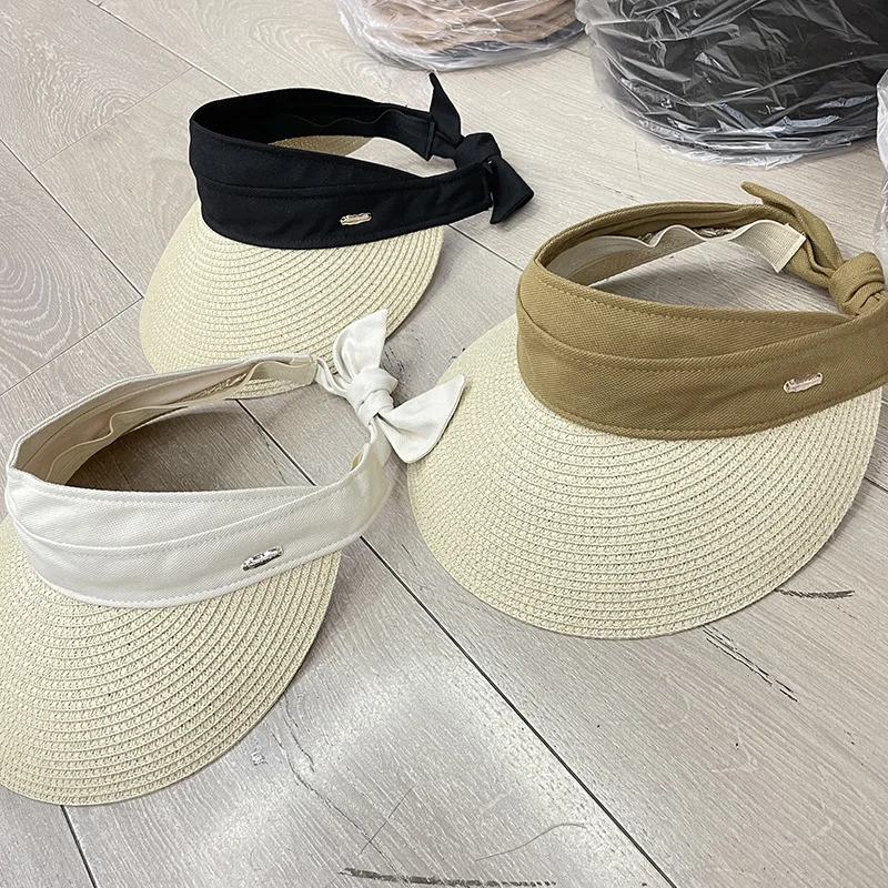 

New Summer Straw Visors Women Summer Outdoor Sport Sun Baseball Cap Hat Golf Hiking Tennis Running Sunscreen Viseira Sun Visor