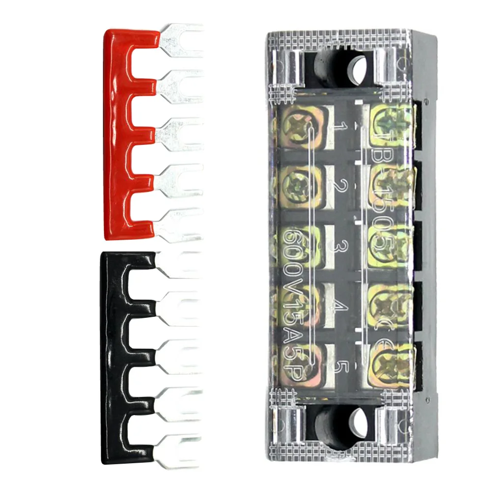 600V 15Amp 5 позиций двухрядный винтовой блок с клеммными барьерными полосками|Кабели