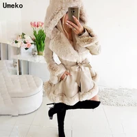 umeko womens winter parka coats long cotton casual fur hooded jackets women thick warm winter parkas female overcoat skirt coat