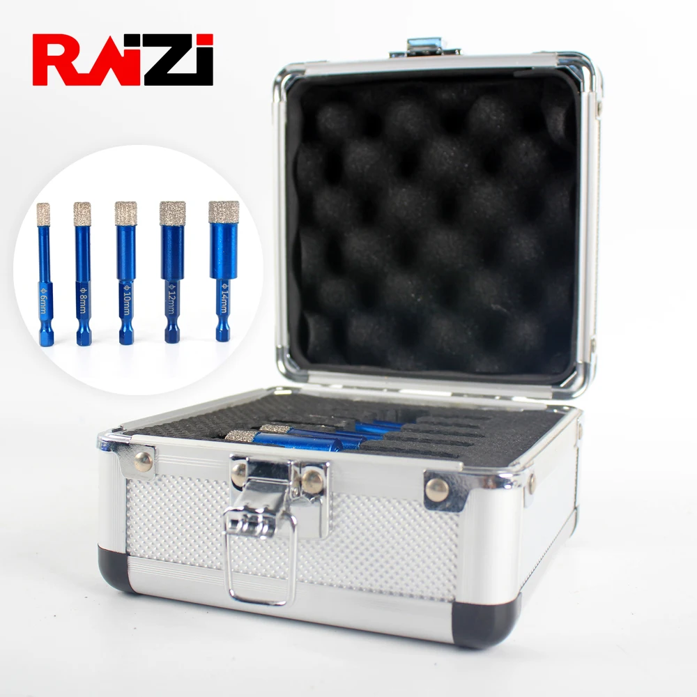 Raizi Phoenix 1/4" hexagon shank diamond core drill bit sets coated hole saw for porcelain tile granite marble | Инструменты