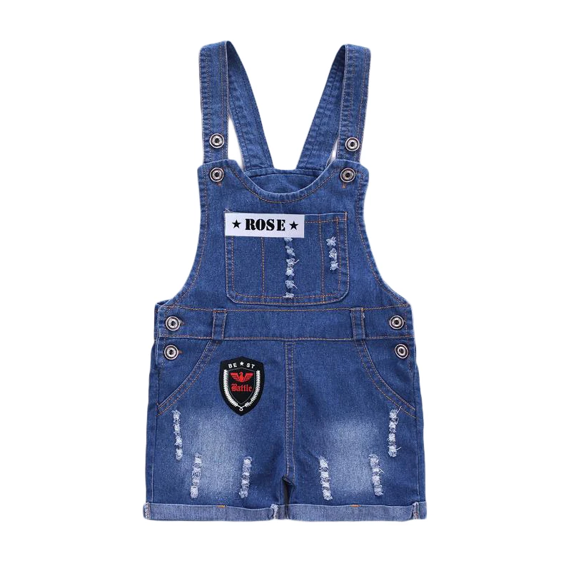 Джинсовые комбинезоны Jardineira Infantil Menino Real Rushed летние модные детские шорты на