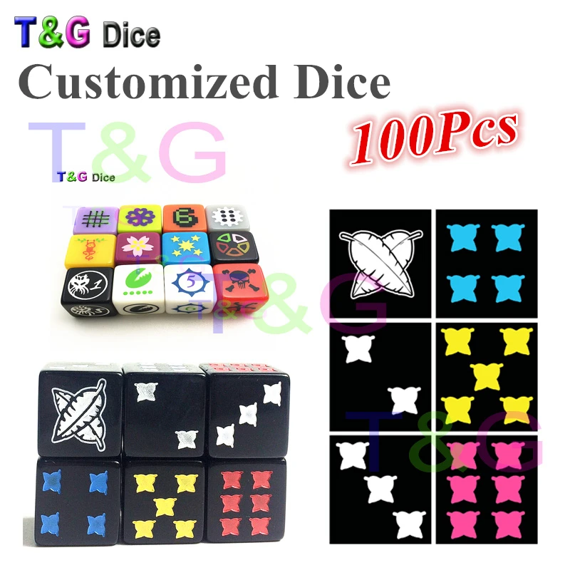 T & G 16 мм D6 индивидуальные кости для логотипа! Индивидуальные высококачественные