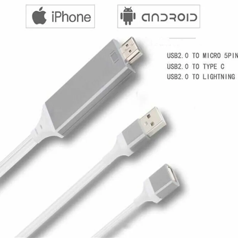 2 м MHL к HDMI адаптер Micro USB к HDMI 1080P телевизионный HD кабель адаптеры для samsung Galaxy S7/S8/S8 Plus