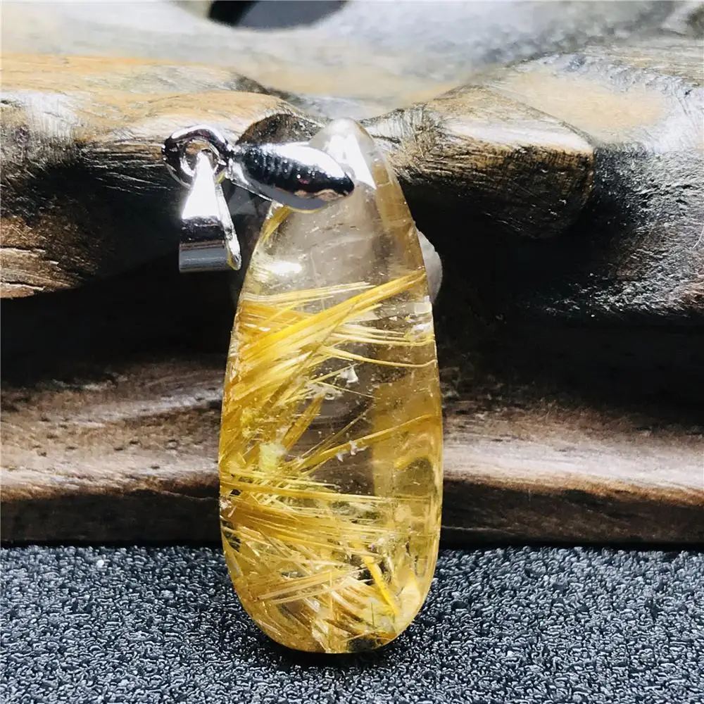 Натуральная Природное золото кулон для обувь мужчин и женщин 27x11x8 мм Титан с