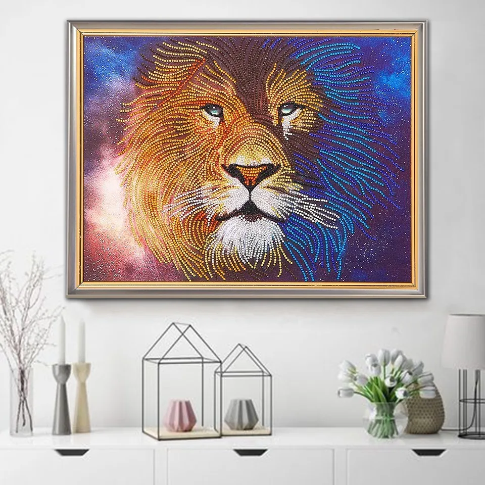 EverShine 5D DIY Diamond Painting Special Shaped Lion Mosaic Wall Home Embroidery Sale Animal Picture Of Rhinestones|Алмазная мозаика