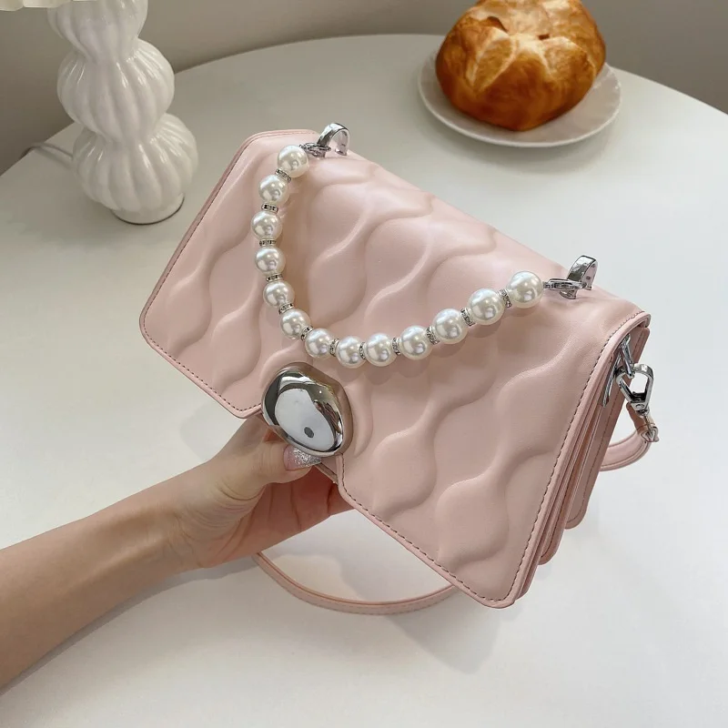 

Женская сумка Indentation, Новинка лета 2021, сумка-мессенджер на плечо с жемчугом, городская простая женская сумка