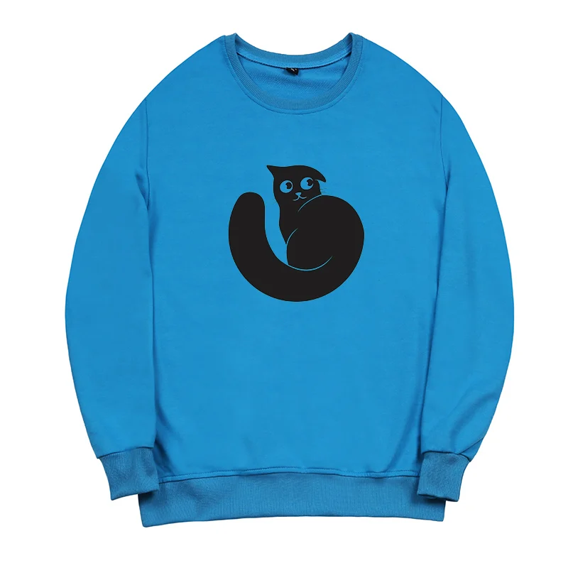 

Ladies Hoodies And Sweatshirts Fashion Casual Long Sleeve Hooded Cat Printed Sweatshirts Tops Kawaii Vetement Femme