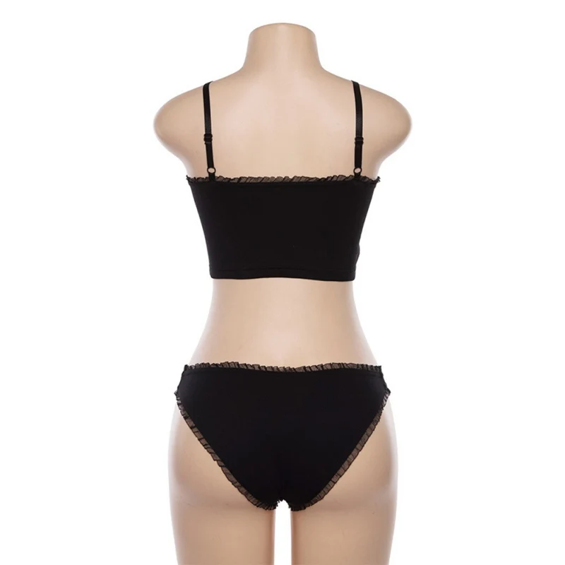 Летний женский сексуальный бюстгальтер с буквенным принтом черный короткий топ