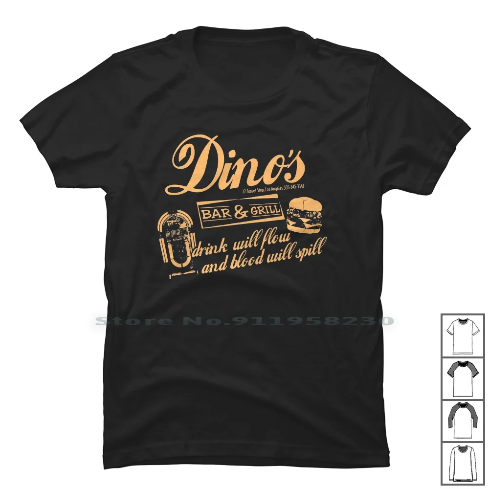 

Dino's Bar & Grill Classic Rock Copy T Shirt 100% Cotton Classic Rock Classic Class Humor Grill Tage Joke Geek Dino Copy Ill Cop