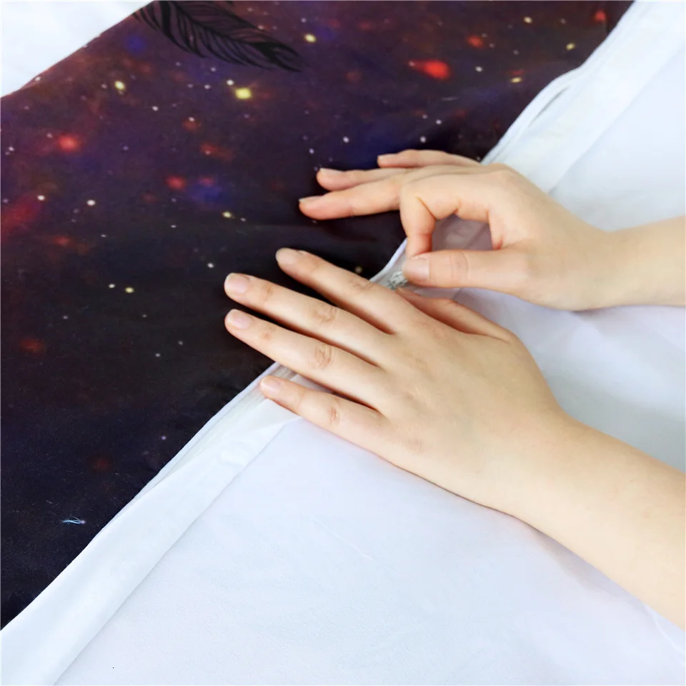 Blesslive Galaxy Wolf Комплект постельного белья Туманность пространство пододеяльник 3 шт. Ловец снов космическое постельное белье Розовый Синий Фиолетовый покрывало