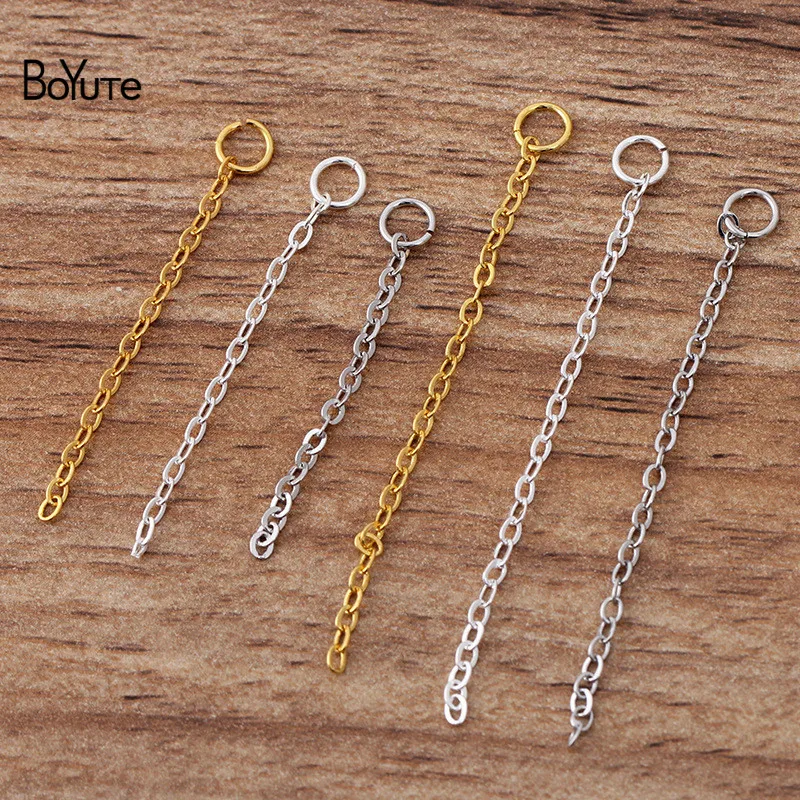 

Цепь BoYuTe (100 шт./лот), 35 мм, 50 мм, металлическая, латунная, с кольцом для прыжков, материалы ручной работы, аксессуары для ювелирных изделий
