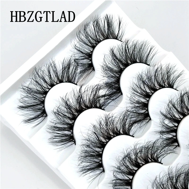 HBZGTLAD 5 пар 3D норковые ресницы оптом искусственные с заказной коробкой