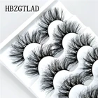 Набор Натуральных норковых ресниц HBZGTLAD, 5 пар объемных накладных ресниц в индивидуальной коробке