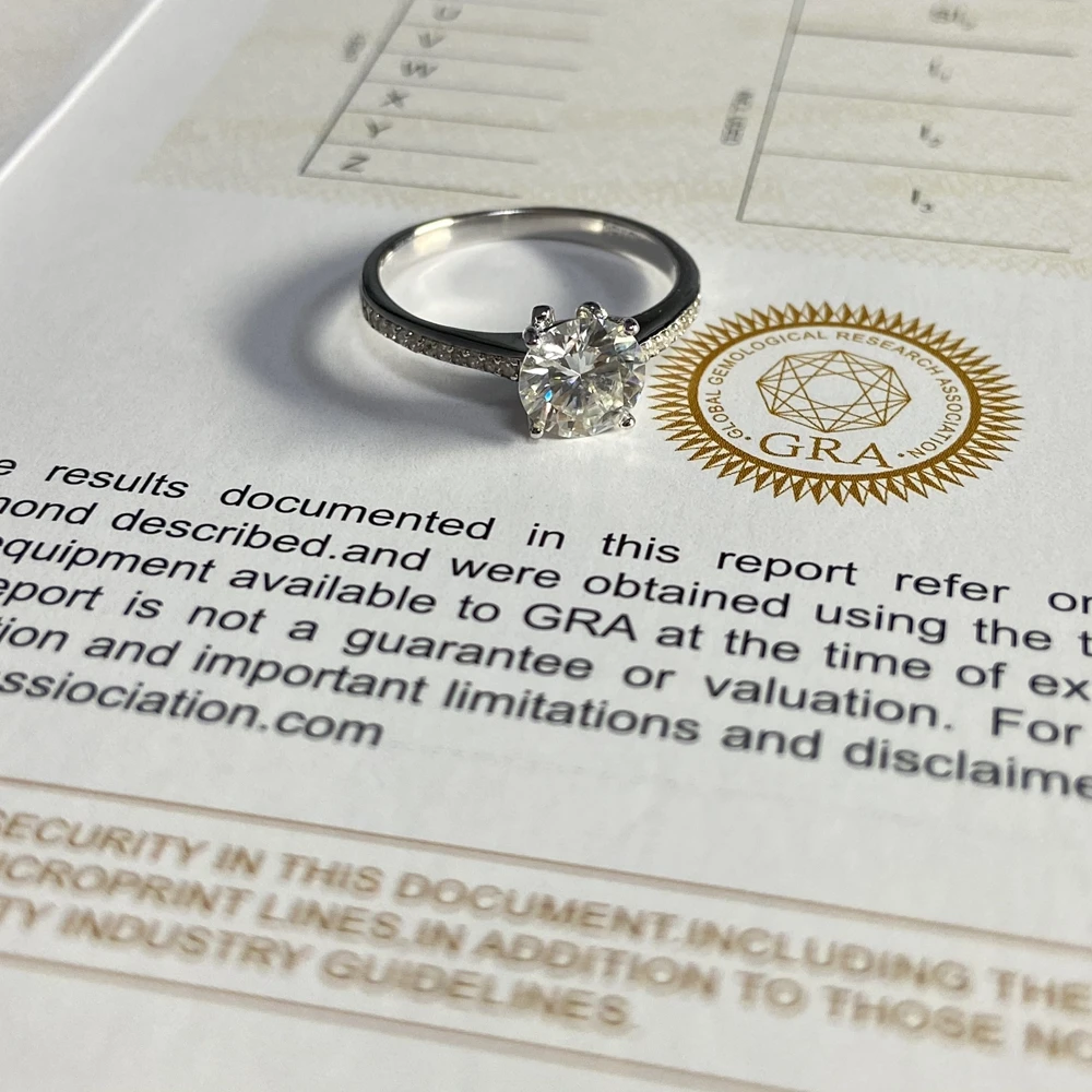 

S925 Sterling silver ring moissanite Diamond stone wedding Ring jewelry for women