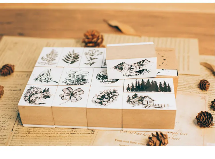 XINAHER винтажные листья растений украшение с Луной штамп деревянные резиновые штампы для stationery канцелярские принадлежности DIY ремесло Стандартный штамп
