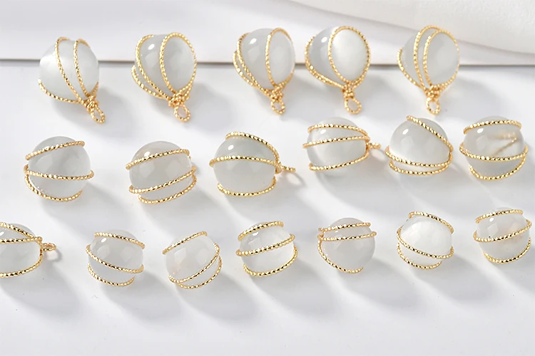 Опал обмотка подвеска медное покрытие 18 К Золотые DIY серьги ожерелье ювелирные