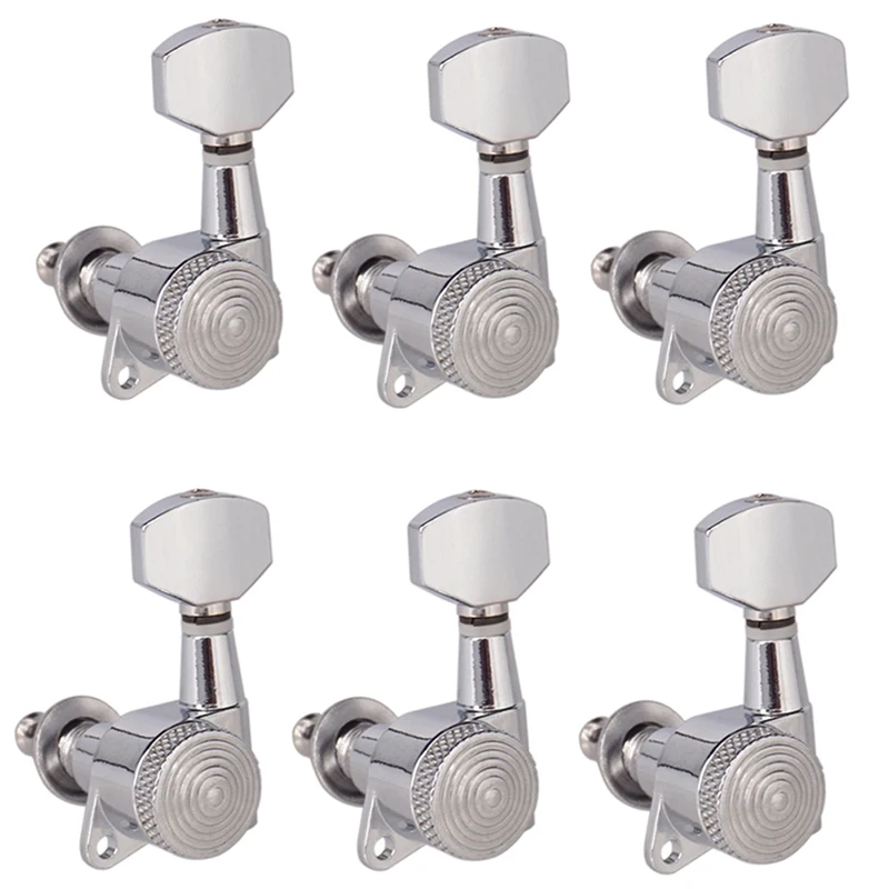 

6Pcs/set Guitar Tuning Pegs Chrome Locked String Tuning Pegs Key Tuners Machine Heads Electric Guitar Lock Schaller