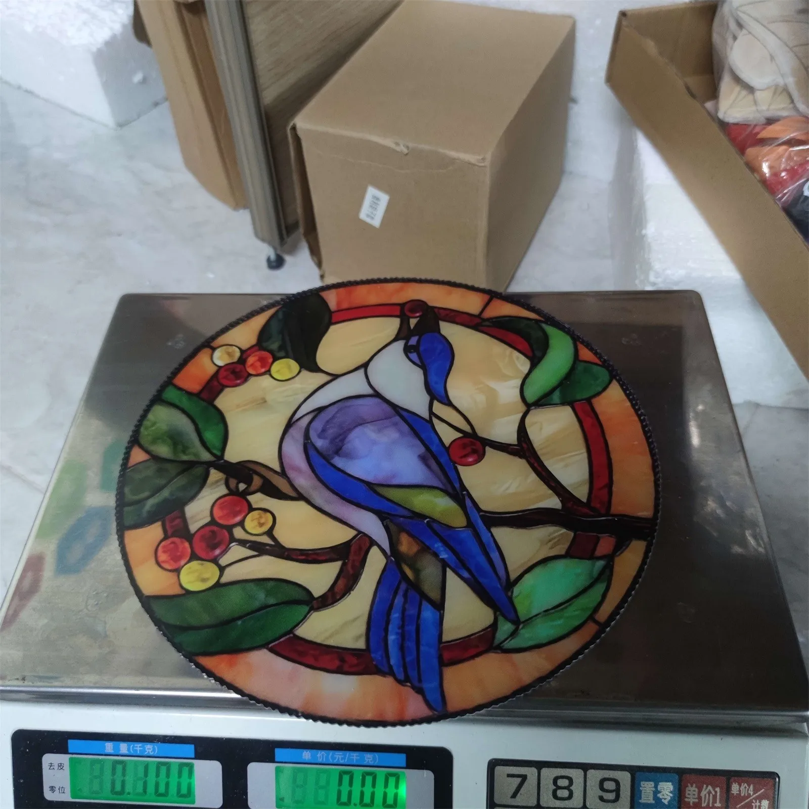 

Round Creative Multicolor Simulation Bird Acrylic Pendant Crafts Ornament Hanging Ornaments Outdoor Garden Indoor Decoration