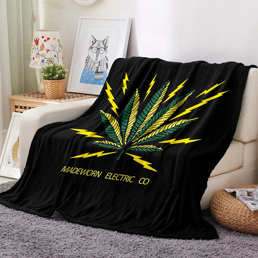 Coconut Tree Flannel Blanket 3D Print Tropical Plants Fleece Blanket For Home Bedroom Seaside Blanket Nap Office Throw Blanket