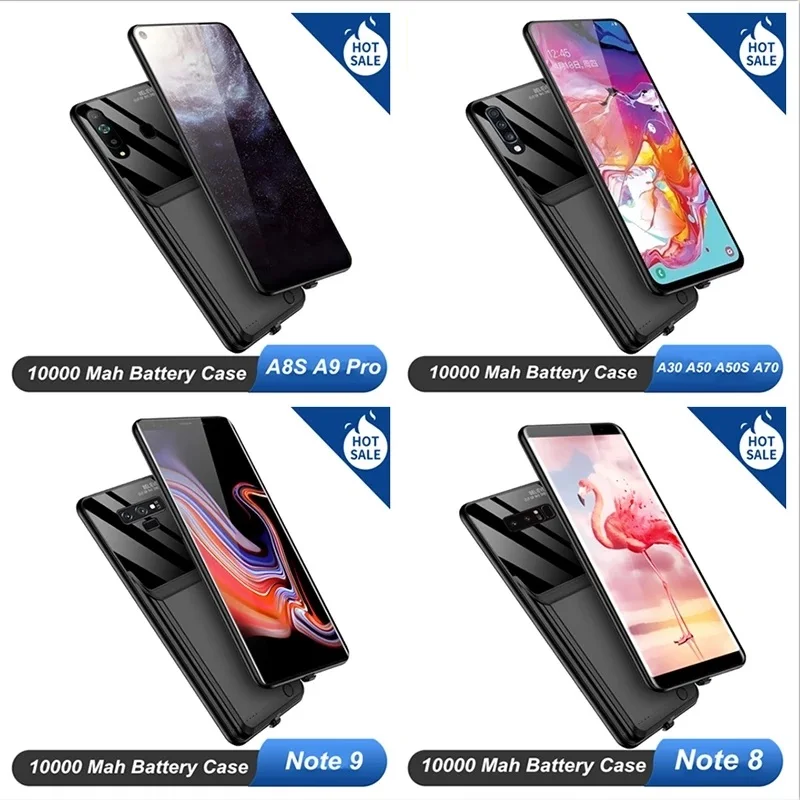 Cargador de bater&iacute;a de 10000mah para Samsung Galaxy S20, S20 + Plus, S9, S10 Plus, S8 Plus, A50, A50S, A30S, A70, A8S, A9 Pro, Note 8, Note 9-5
