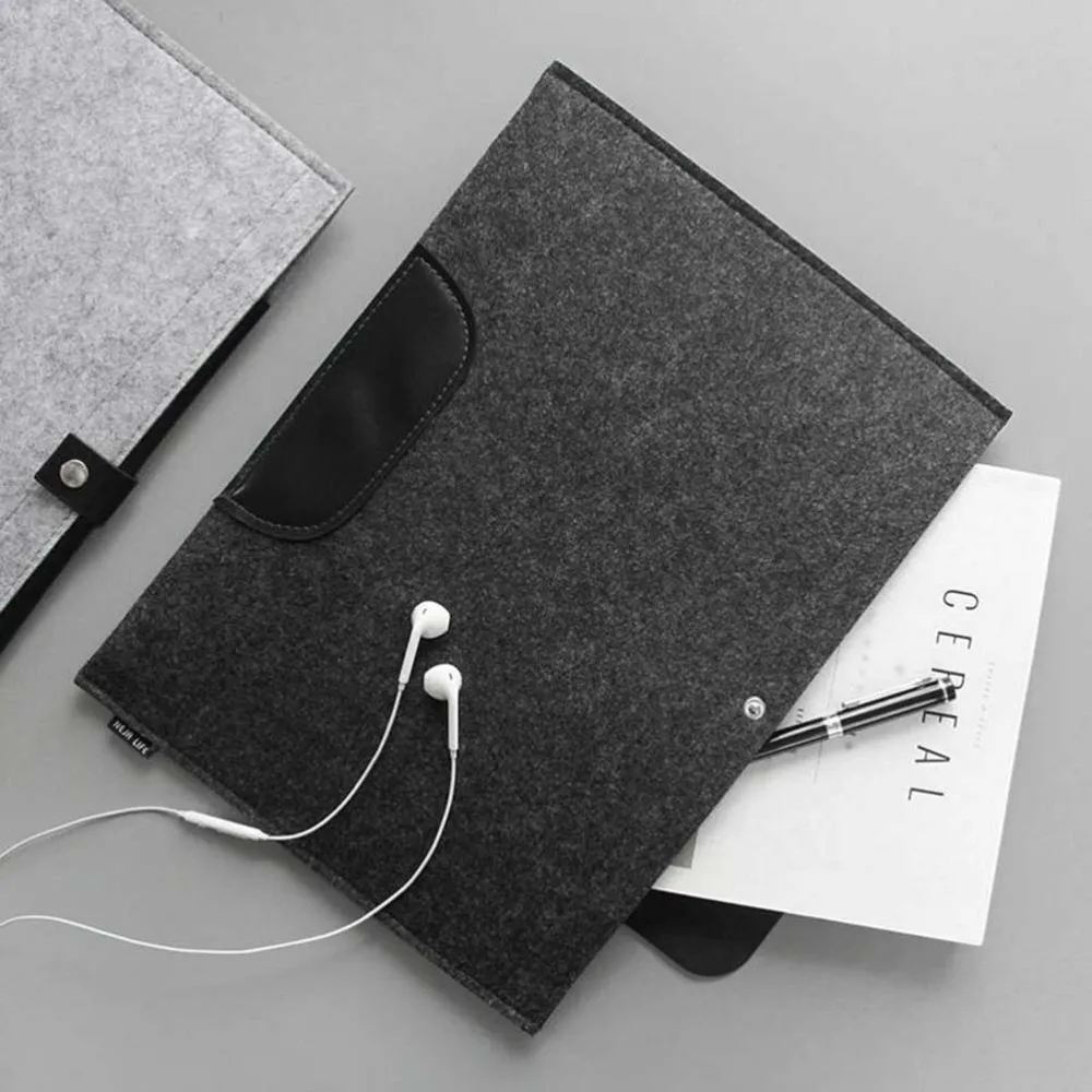 

A4 Felt File Folders Portable Paper Organizer Felt Holder Document Carrier Bag Briefcase Expanding Handbag for Office School