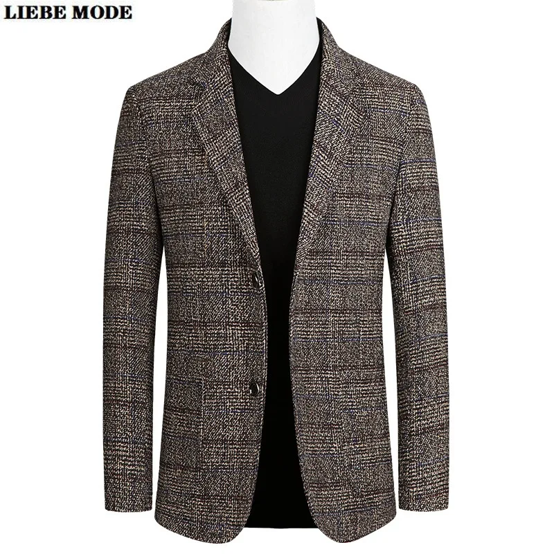 Весна Осень 2020 корейский стиль деловая мужская элегантная клетчатая куртка