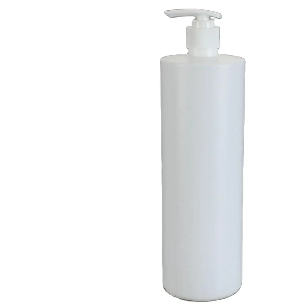 Белая полиэтиленовая бутылка 1000 мл пластиковая с насосом для лосьона sampoo