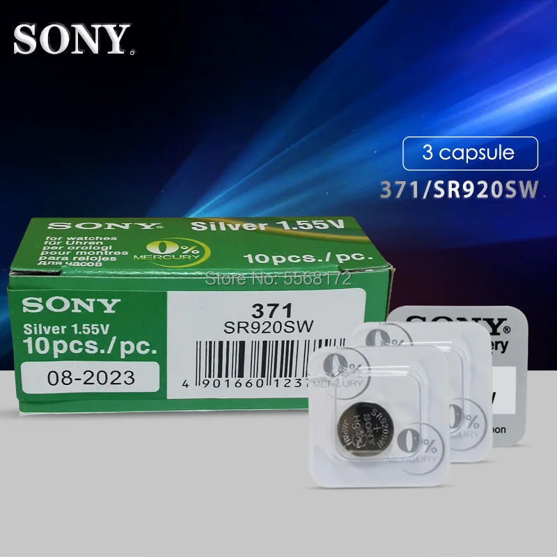 

Батарейка для часов Sony 100%, 371 SR920SW 920 SR920 1,55 В, 3 шт.