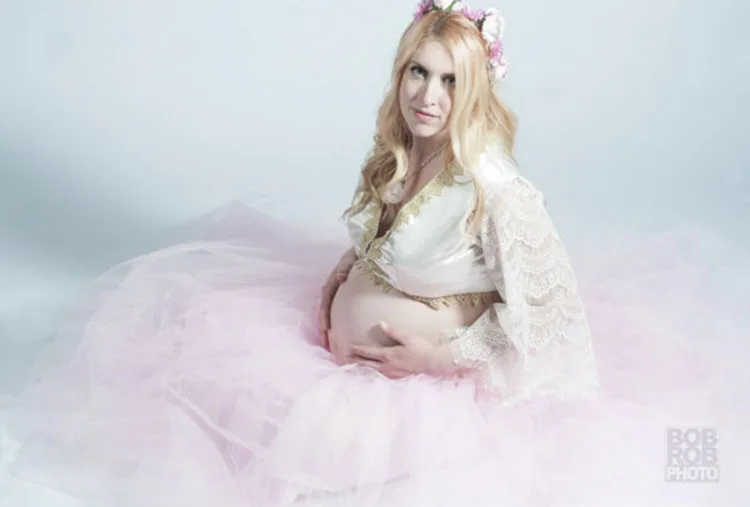 Фото Розовые пышные тюлевые Бальные платья для беременных Длинные Юбки выступлений