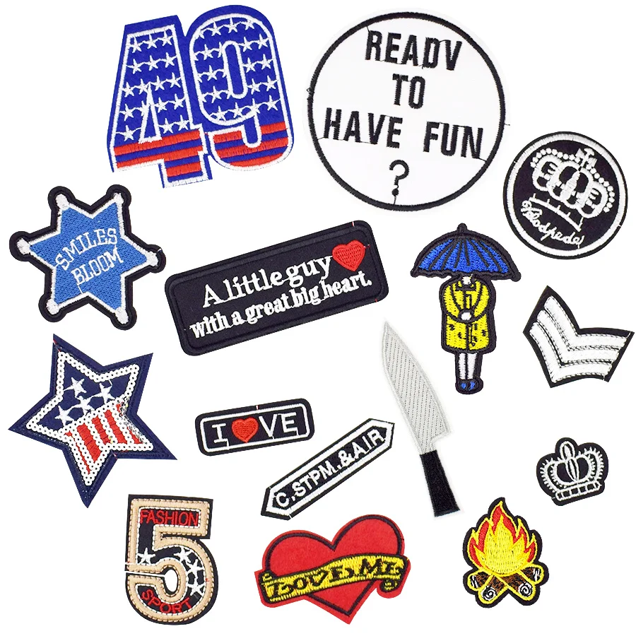 Mix значки нашивки железа приложений патч для мужчин одежда джинсы шьем украшение